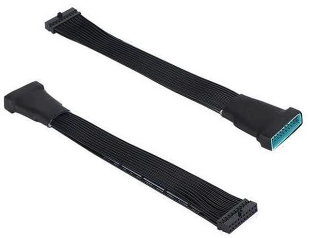 Main image of 2 Pack USB 3.0 Header Extension Cable, JoyReken Low Profile USB 3.0 Internal 19/20 Pin Header Extender | USB 3 Motherboard Adapter | 5.9 inch