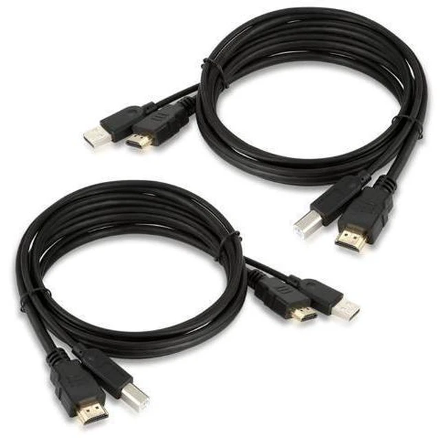 Main image of 2 Pcs New High Quality 1.5m USB KVM Cable + USB KVM Cable KVM Switch Dedicated 4K@60Hz 18 Gbp