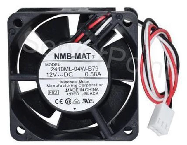 Main image of For 2410ML-04W-B79 6025 6CM 12V 0.58A three wire speed dual- ball bearing fan 60*60*24mm