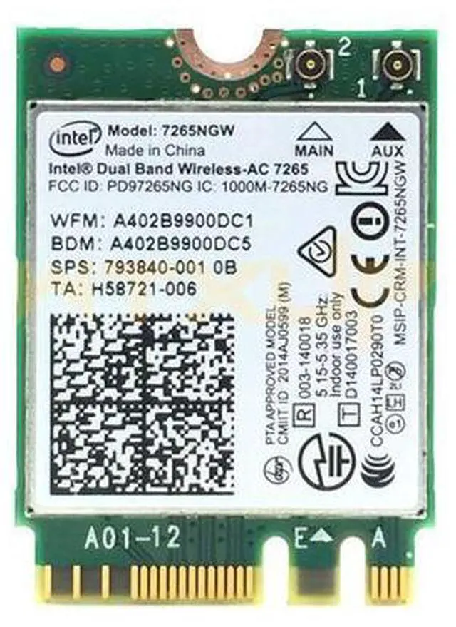 Main image of Dual Band Wireless-AC 7265 INTEL 7256NGW 802.11AC 867Mbps Wi-Fi + Bluetooth 4.0 NGFF M.2 WLAN WIFI Card intel 7265