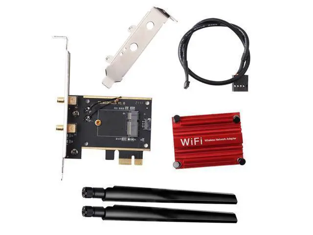Main image of M.2 para pci express adaptador sem fio, conversor ngff m.2 wifi bluetooth card com duas antenas para intel ax210 ax200 9260 8265