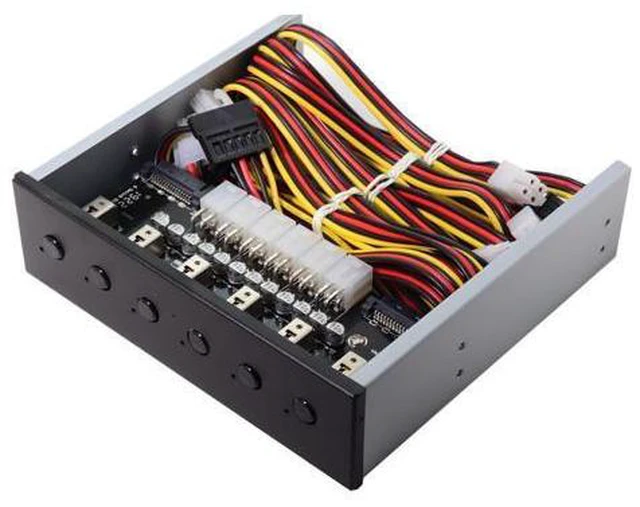 Main image of 6 Ports Hard Disk Control System Intelligent Control Management System HDD SSD Power Switch with 5.25 CD-ROM Bay