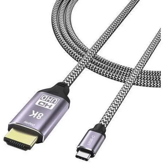 Main image of CableDeconn USB-C USB3.1 to HDMI 2.1 8K Cable 7680x4320 8K@30Hz 4K@120Hz UHD HDR High Speed 48Gbps Thunderbolt 3 Compatible for HDTVs Projectors and Monitors 1.8m