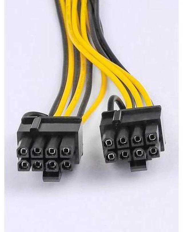 Alt view image 3 of 7 - 6 Pin PCIe - 2 x PCIe 8 (6+2) Pin 6PIN to Dual 8PIN Graphics Card PCI-e Express VGA Splitter Power Extension Cable (4 Pieces)