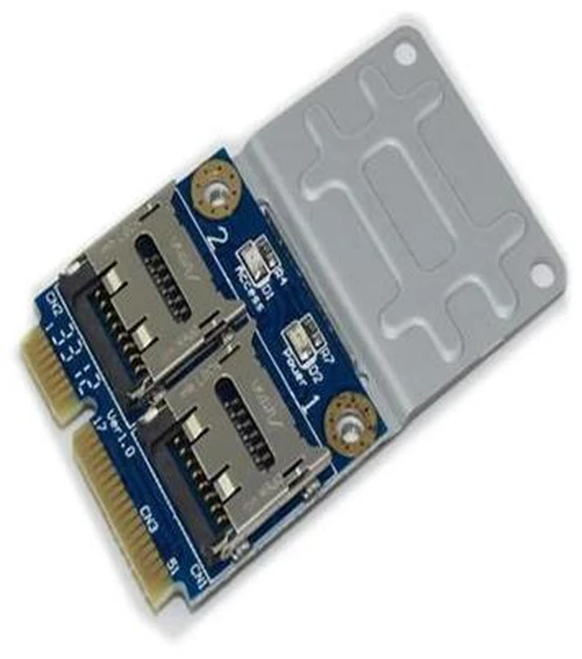Main image of FOR 2 SSD HDD for Laptop Dual Micro SD SDHC SDXC TF to Mini PCIe Memory Card reader mPCIe to 2 mini-sdcards mini pci-e adapter