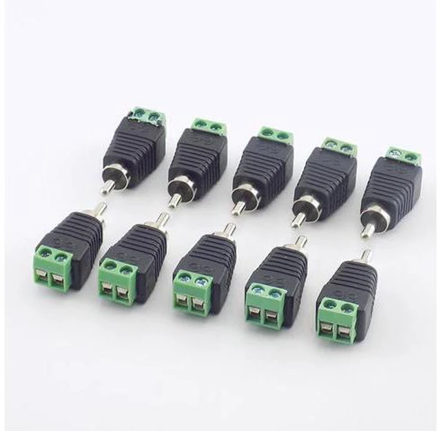 Main image of 10pcs/lot Coaxial Cat5 Cat6 to RCA Male Screw Terminal CCTV Camera Connector Adapter for Video Monitoring Accessories