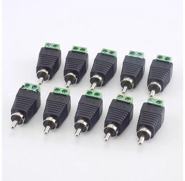 Alt view image 2 of 6 - 10pcs/lot Coaxial Cat5 Cat6 to RCA Male Screw Terminal CCTV Camera Connector Adapter for Video Monitoring Accessories
