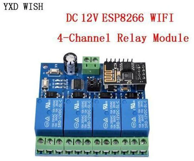 Alt view image 2 of 2 - DC 12V 4 Channel Wifi Relay Module ESP8266 ESP-01 12 V Relays Module Remote Control Switch For Smart Home IOT Transmission Phone