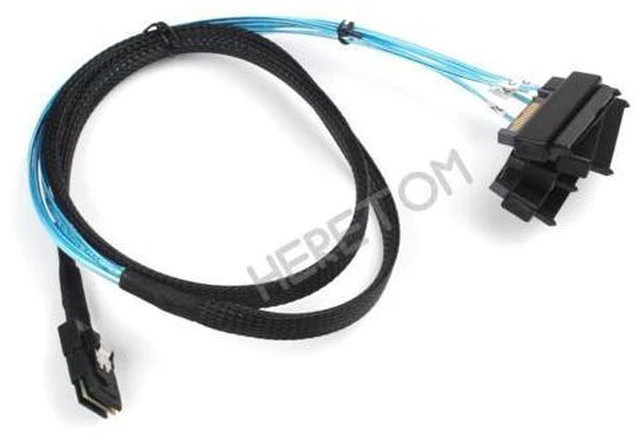 Alt view image 2 of 3 - Mini SAS 36P SFF 8087 to 4 SAS 29 Pin SFF-8482 with 15P SATA Power Cable Hard Drive Splitter Cord Wire connectors 1M