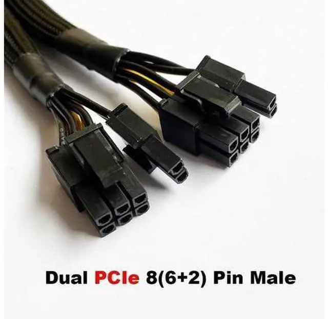 Alt view image 3 of 5 - Endlesss GPU VGA PCI-e 8 Pin Female to Dual 8(6+2) Pin Male PCI Express Adapter Braided Sleeved Splitter Power Cable 9 inch (6 Pack)