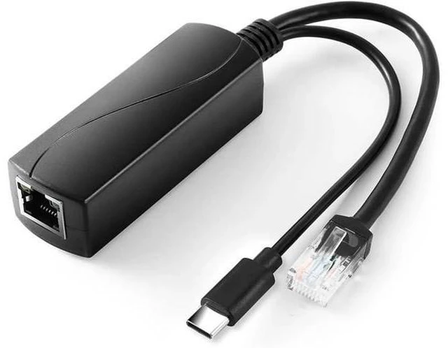Main image of Type C PoE Splitter 5V 2.4A Output, IEEE 802.3af Standard 10, 100Mbps for Type C RJ45 Port Power Over Ethernet Type C Splitter Adapter