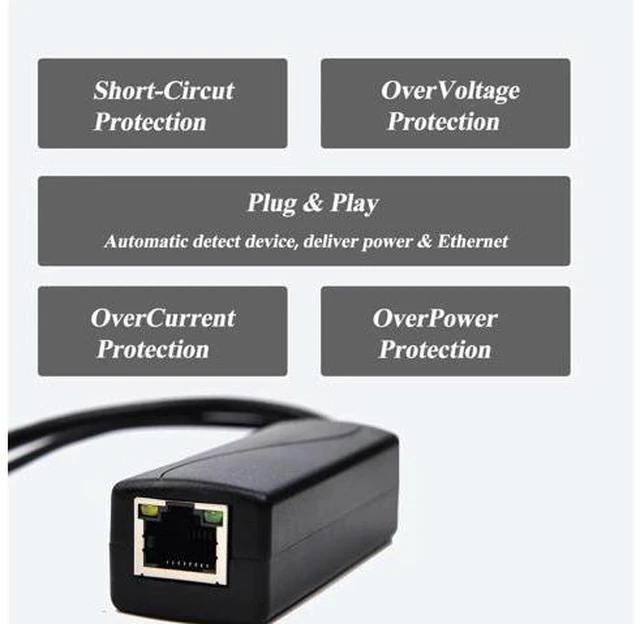 Alt view image 5 of 6 - Type C PoE Splitter 5V 2.4A Output, IEEE 802.3af Standard 10, 100Mbps for Type C RJ45 Port Power Over Ethernet Type C Splitter Adapter
