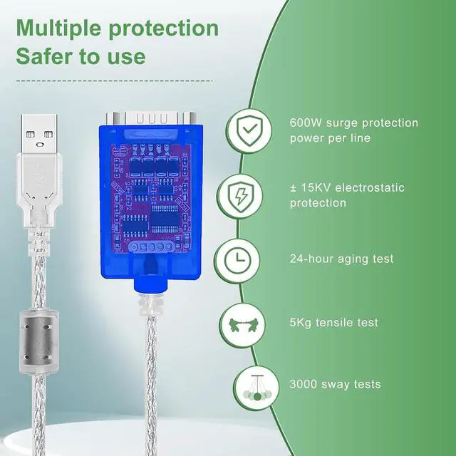 Alt view image 5 of 7 - USB to RS422 RS485 Serial Port Converter Adapter Cable with FTDI Chip Support Windows 10, 8, 7, XP and Mac with ESD Protection (6ft/1.8meter)