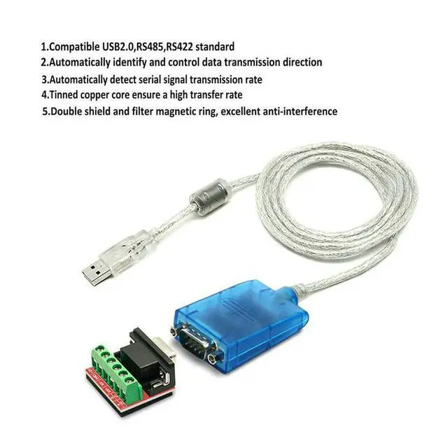 Alt view image 3 of 7 - USB to RS422 RS485 Serial Port Converter Adapter Cable with FTDI Chip Support Windows 10, 8, 7, XP and Mac with ESD Protection (1.5ft/0.5Meter)