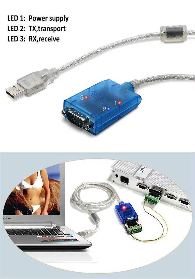 Alt view image 5 of 7 - USB to RS422 RS485 Serial Port Converter Adapter Cable with FTDI Chip Support Windows 10, 8, 7, XP and Mac with ESD Protection (1.5ft/0.5Meter)