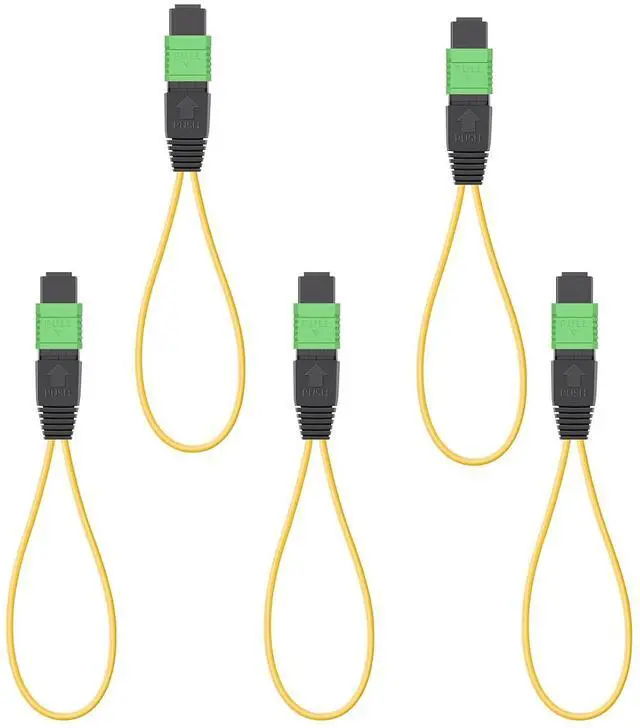 Main image of 5pack MPO/APC 16-Core Single Mode Fiber Loopback, Pull Ring Design for High-Performance Network Testing and Maintenance