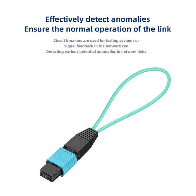 Alt view image 6 of 7 - 5pack MPO 12-Core OM3 Multimode Fiber Loopback, Pull Ring Design for 10Gb Network Testing and Maintenance