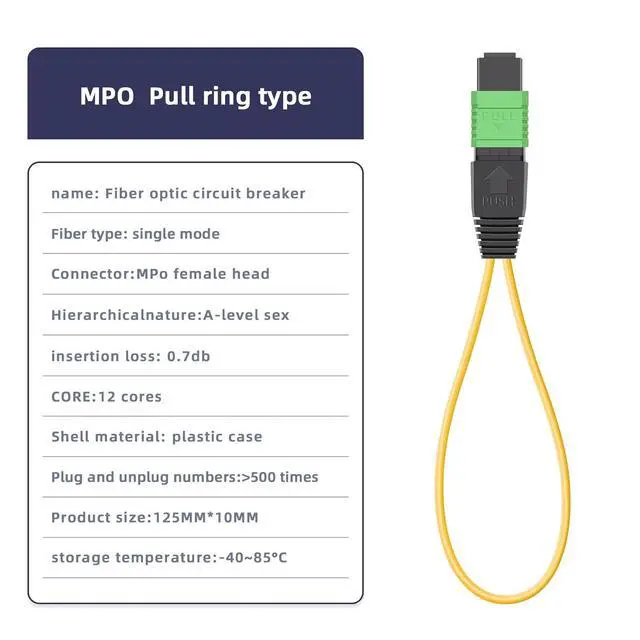 Alt view image 2 of 7 - 2pack MPO/APC 12-Core Single Mode Fiber Loopback, Pull Ring Design for High-Precision Network Testing and Maintenance