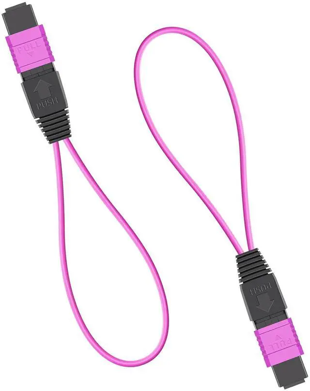 Main image of 2pack MPO 16-Core OM4 Multimode Fiber Loopback, Pull Ring Design for 10Gb/40Gb/100Gb Network Testing, Data Center & Telecom Maintenance
