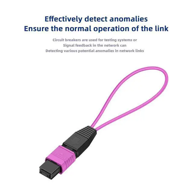 Alt view image 6 of 7 - MPO 24-Core OM4 Multimode Fiber Loopback, Pull Ring Design for 10Gb/40Gb/100Gb Network Testing, Data Center & Telecom Maintenance