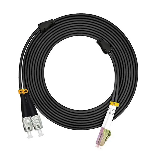 Alt view image 3 of 4 - 50M LC to FC 10/40/100Gbs OM4 Outdoor Armored Duplex 50/125 Fiber Optic Cable Jumper Optical Patch Cord Multimode 50Meters 160ft LC-FC