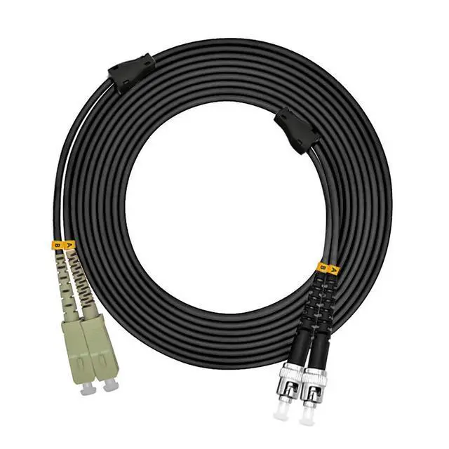 Alt view image 3 of 4 - 10Meters 33FT SC to ST 10/40/100Gbs OM4 Outdoor Armored Duplex 50/125 Fiber Optic Cable Jumper Optical Patch Cord Multimode 10M SC-ST