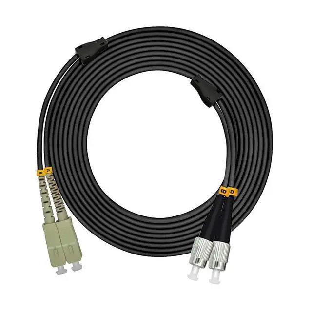 Alt view image 3 of 4 - 40M SC to FC 10/40/100Gbs OM4 Outdoor Armored Duplex 50/125 Fiber Optic Cable Jumper Optical Patch Cord Multimode 40Meters 132FT SC-FC