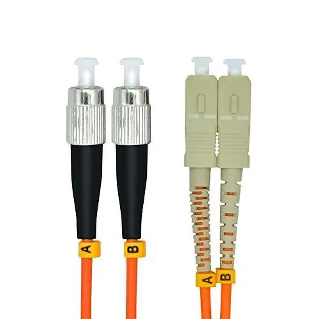 Alt view image 2 of 4 - 30Meters 100ft SC to FC Duplex 62.5/125 OM1 Multimode Fiber Optic Cable Jumper Optical Patch Cord SC-FC