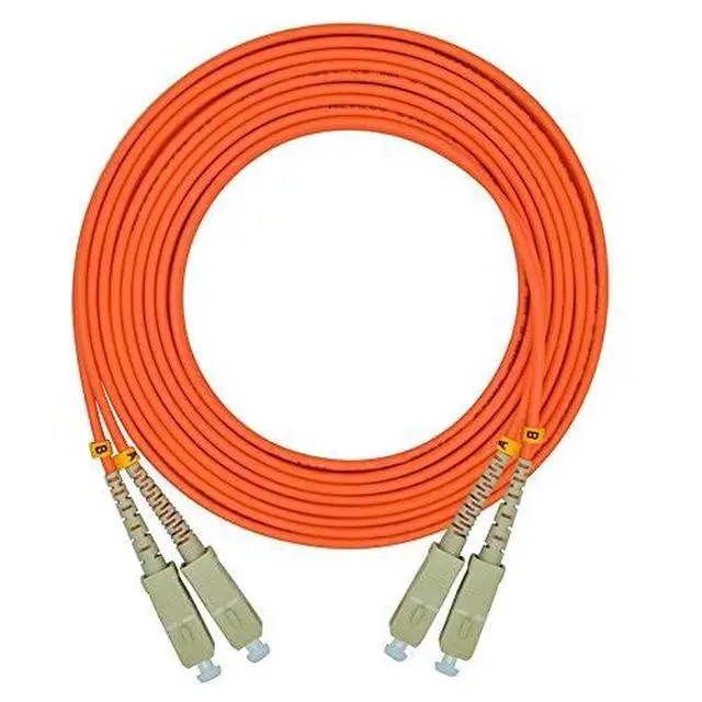 Alt view image 2 of 5 - 10 Meters 33ft SC to SC Duplex 62.5/125 OM1 Multimode Fiber Optic Cable Jumper Optical Patch Cord SC-SC