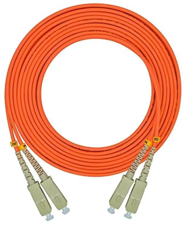 Main image of 10 Meters 33ft SC to SC Duplex 62.5/125 OM1 Multimode Fiber Optic Cable Jumper Optical Patch Cord SC-SC