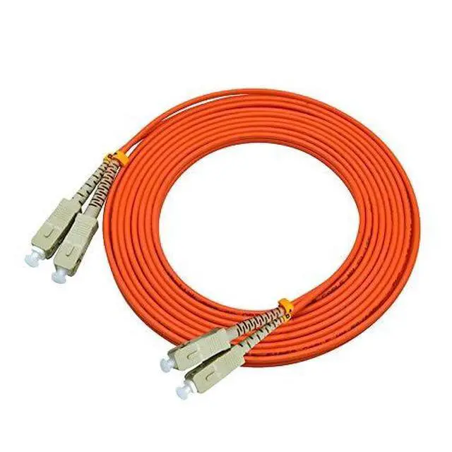 Alt view image 5 of 5 - 10 Meters 33ft SC to SC Duplex 62.5/125 OM1 Multimode Fiber Optic Cable Jumper Optical Patch Cord SC-SC