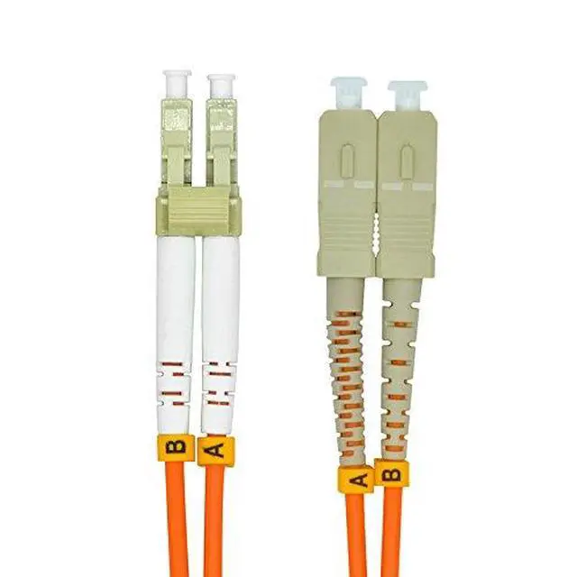 Alt view image 2 of 4 - 15Meters 49ft LC to SC Duplex 62.5/125 OM1 Multimode Fiber Optic Cable Jumper Optical Patch Cord LC-SC