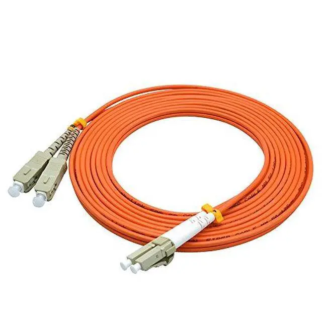 Alt view image 3 of 4 - 15Meters 49ft LC to SC Duplex 62.5/125 OM1 Multimode Fiber Optic Cable Jumper Optical Patch Cord LC-SC