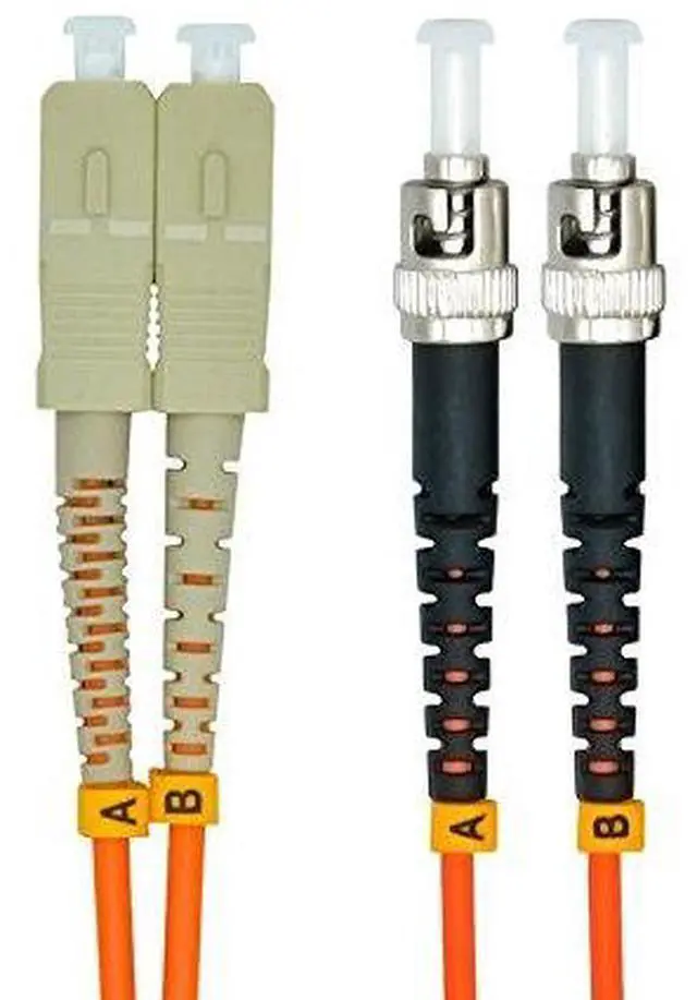 Alt view image 2 of 4 - 10 Meters 33ft SC to ST Duplex 62.5/125 OM1 Multimode Fiber Optic Cable Jumper Optical Patch Cord SC-ST