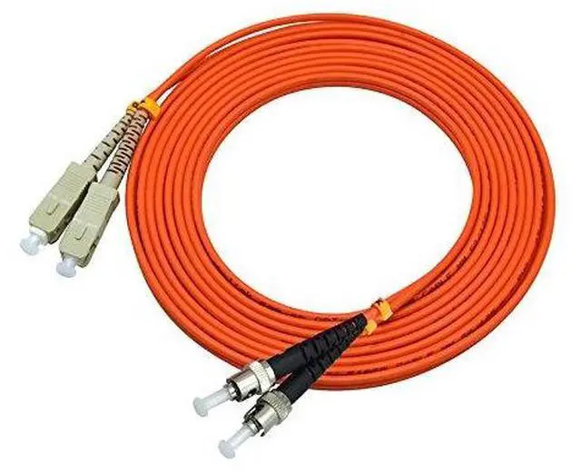 Alt view image 4 of 4 - 10 Meters 33ft SC to ST Duplex 62.5/125 OM1 Multimode Fiber Optic Cable Jumper Optical Patch Cord SC-ST