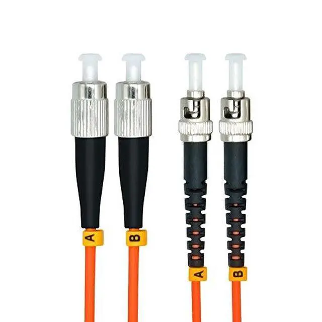 Alt view image 2 of 4 - 30Meters 100ft FC to ST Duplex 62.5/125 OM1 Multimode Fiber Optic Cable Jumper Optical Patch Cord FC-ST