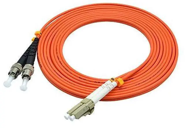 Alt view image 4 of 4 - 15Meters 49ft LC to ST Duplex 62.5/125 OM1 Multimode Fiber Optic Cable Jumper Optical Patch Cord LC-ST