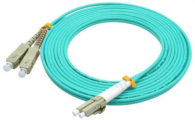 Alt view image 4 of 4 - 10 Meters 33ft LC to SC Duplex 50/125 10G OM3 Multi-Mode Fiber Optic Cable Jumper Optical Patch Cord LC-SC