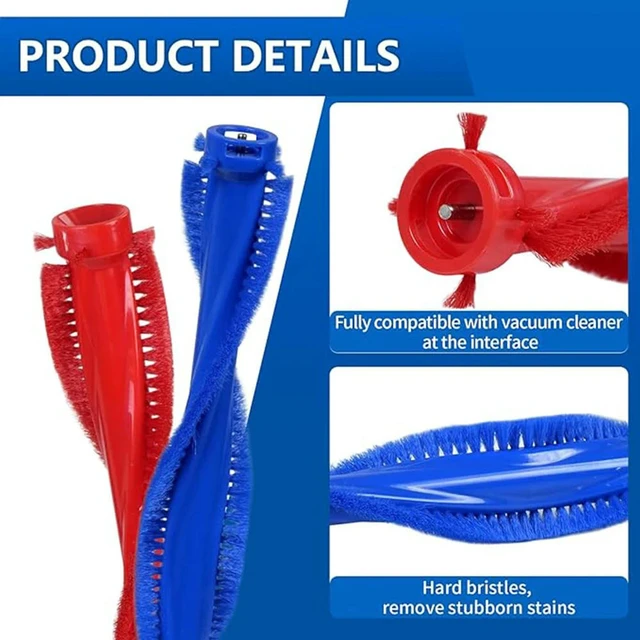 Alt view image 3 of 3 - Compatible with Wash G1 vacuum cleaner floor washer front debris brush strip and rear debris brush roller accessories
