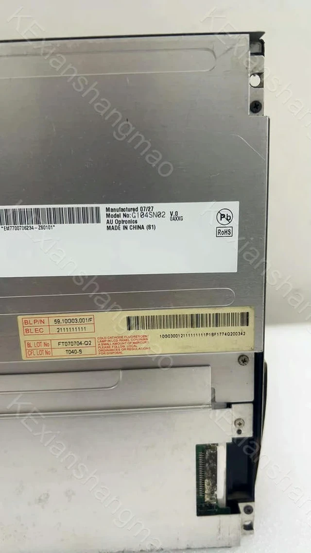 Alt view image 3 of 3 - G104SN02 V.0 Industrial Display Screen G104SN02 V0