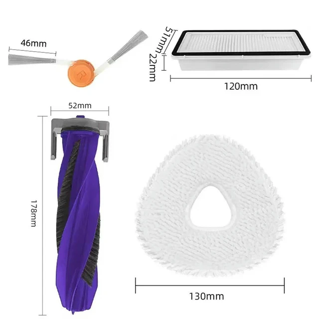 Alt view image 2 of 3 - Compatible Narwal J5 Pure Robot Vacuum Main Brush/Side Brush/Mop Cloth/Filter Spare Parts