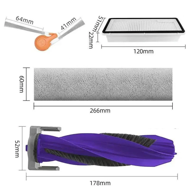 Alt view image 2 of 3 - Compatible Narwal J6 Robot Vacuum Main Brush/Side Brush/Roller Cloth/Filter Spare Parts