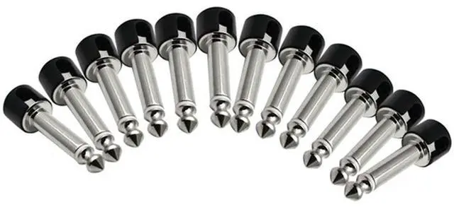 Alt view image 2 of 2 - MEOF 12Pcs DIY Strait Audio Solderless 6.35 Mono Plug Solder Free Plug Guitar Effect Connector Chrome Black
