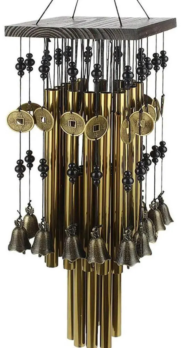 Alt view image 2 of 2 - Outdoor Indoor l Tube Wind Chime with Copper Bell Large Windchimes For Yard Patio Garden Terrace Decoration 80cm