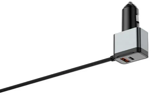 Main image of 180W One-For-Three Car Charger QC3.0 Fast-Charging Vehicle Charger Through Current