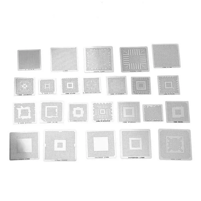 Alt view image 2 of 2 - 130Pcs BGA Universal Reballing Rework Net Stencils Steel Template Mesh Directly Heat Set Kit