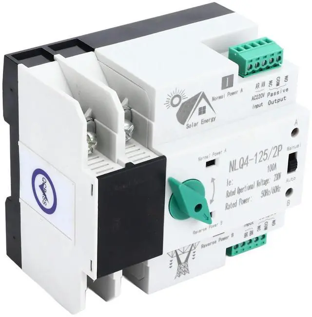 Alt view image 2 of 2 - NLQ4-125/2P Transfer Switch Dual Power Fast Switching Automatic 230V AC 100A for Home Factory
