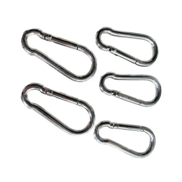 Alt view image 4 of 6 - 5pcs/lot Stainless Steel Spring Hook Climbing Safety Hanging Buckle Snap Carabiner Outdoor Mountaineering Buckle