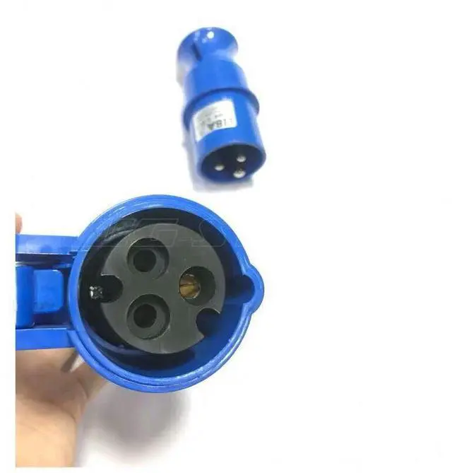 Alt view image 3 of 3 - 2 couples Blue Color Waterproof 16A 3Pin Industrial Plug Stage Special Lighting Power Supply Connecting