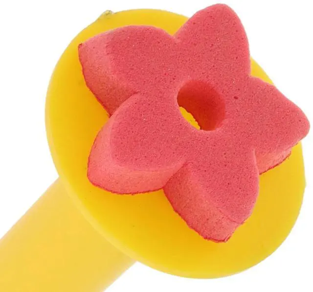 Alt view image 2 of 3 - 6 Pcs Graffiti Brush Stencil Toddler Paint Brushes Foam Face Eva Sponge Painting